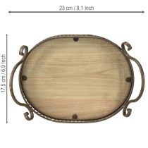 položky Dekoratívny podnos oválny 23cm x 17,5cm x 7,5cm hnedý