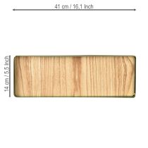 položky Dekoratívny podnos obdĺžnikový so zeleným kovovým dreveným podstavcom 41×14 cm