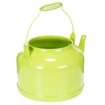 položky Dekoratívna kovová kanvica na čaj, jablkovo zelená - kvetináč - Ø20cm V15cm - všestranná záhradná dekorácia a nápad na darček