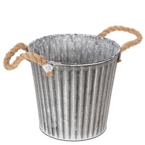 položky Dekoratívny kvetináč na výsadbu, kovový kvetináč s rúčkami, kovová dekorácia shabby chic Ø21,5 cm