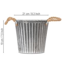 položky Dekoratívny kvetináč na výsadbu, kovový kvetináč s rúčkami, kovová dekorácia shabby chic Ø21,5 cm
