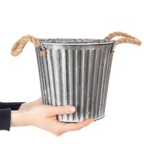 položky Dekoratívny kvetináč na výsadbu, kovový kvetináč s rúčkami, kovová dekorácia shabby chic Ø21,5 cm
