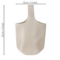 položky Dekoračná váza keramická taška Shopper Grey 19×4,5×33cm