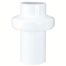 položky Dekoratívna váza Dekorácia kovová váza Krémová biela Ø16,5 cm V23,5 cm