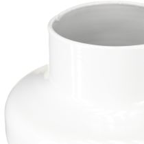 položky Dekoratívna váza Dekorácia kovová váza Krémová biela Ø16,5 cm V23,5 cm