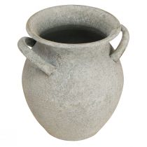 položky Dekoratívna váza s rúčkami vintage kvetináč kovov sivá V13cm