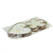 položky Ozdobný prívesok drevený kvet s motívom srdca kvety 12cm 6 ks