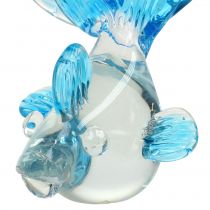 položky Ozdobná ryba z číreho skla, modrá 15cm