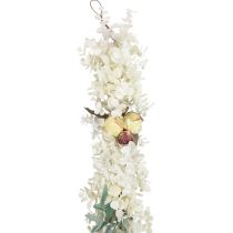 Ozdobná girlanda girlanda rastlina girlanda eukalyptus umelé ruže suchý vzhľad 170cm bielená