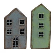 položky Dekoratívne domčeky stolová dekorácia vintage kvetináč V12,5cm - 19cm sada 4 ks