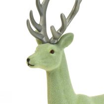 položky Ozdobná jeleň sob vianočná figúrka zelená šedá V37cm