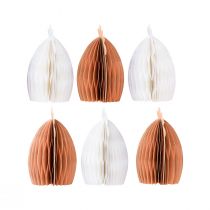 položky Dekoračný papier voštinový kura biely oranžový 5,5×3,5×6cm 6 ks