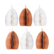 položky Dekoračný kohút voštinový papier biely oranžový 7,5×4,5×8cm 6 ks