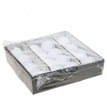 položky Biele guľové sviečky, kvalitná stolová dekorácia, atmosférické osvetlenie na svadby, advent, Ø60 mm, sada 16 kusov