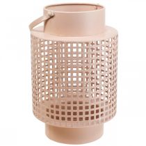 položky Ozdobný lampáš ružový kovový lampáš s rúčkou Ø18cm V29cm