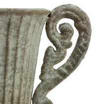 položky Dekoratívny kalich/pohár, kov, starohnedá/biela, Ø12cm, V26cm, váza/kvetináč/kvetinová dekorácia