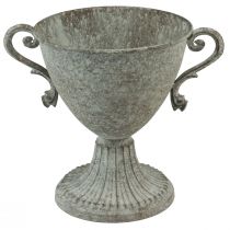 Ozdobná trofej s rukoväťou kovová hnedobiela Ø15cm V19,5cm