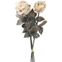 položky Dekoratívne ruže Krémová biela Umelé ruže Hodvábne kvety Starožitný vzhľad L65 cm Balenie 3 ks