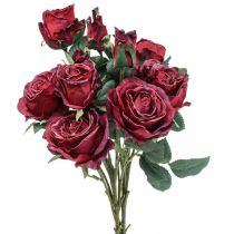 položky Deko ruže červené umelé ruže hodvábne kvety 50cm 3ks