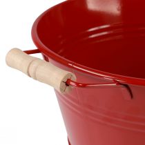 položky Dekoračná miska s ušami kovová miska na kvety červená Ø29cm V14,5cm