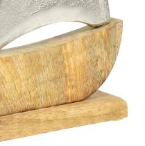 položky Dekoračná loď drevo kov strieborné mangové drevo 16,5x4x18,5cm