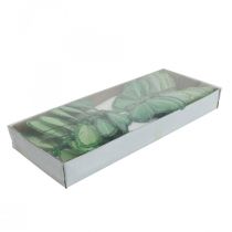 položky Ozdobné motýle motýliky zelené pierko na drôte 10cm 12 ks