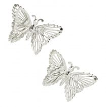 položky Ozdobné motýliky kovová závesná dekorácia strieborná 5cm 30ks