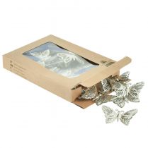 položky Ozdobné motýliky kovová závesná dekorácia strieborná 5cm 30 ks