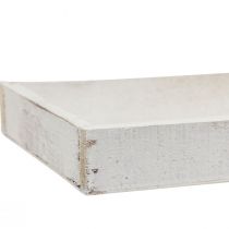 položky Ozdobný podnos drevený podlhovastý biely ošúchaný 42×14×3cm