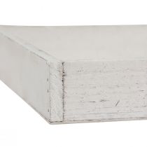 položky Dekoračný podnos štvorcový drevený podnos biely 20×20×3,5cm