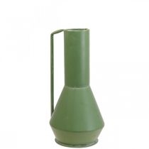 položky Ozdobná váza kovová zelená rúčka dekoračný džbán 14cm V28,5cm