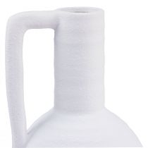 položky Dekoratívna váza biela váza na kvety s keramickým uchom V26cm