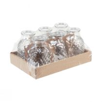 položky Dekoračné vázy mini sklenené číre retro diamantové Ø5,5cm V9cm 6 ks