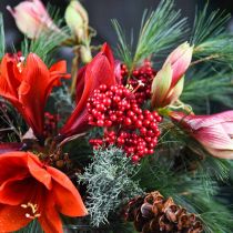 položky Deko vetvička s červenými bobuľami bobuľová vetvička jesenná dekorácia 26cm 6ks