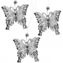 položky Ozdobný prívesok motýľ, svadobná dekorácia, kovový motýľ, pružina 6ks