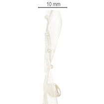položky Dekoratívna stuha, krémová, srdiečka, perly, svadobná dekorácia, 10 mm, 5 m
