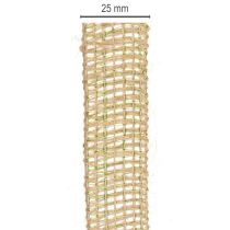 položky Zelená jutová dekoračná stuha, prírodná, šírka 25 mm, dĺžka 10 m