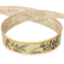 položky Darčeková stuha s olivovou ratolesťou a elegantnými vetvičkami a olivami 1,5 cm 15 m