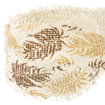 položky Dekoratívna stuha tropické listy bavlnená stuha hnedá 30mm 15m