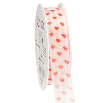 položky Darčeková stuha so srdiečkami, ideálna na kreatívne balenie a osobné darčeky, šírka 2,5 cm, dĺžka 15 m