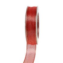 Článok Deko stuha s lurexovými pruhmi červená 25mm 20m