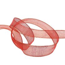 Článok Deko stuha s lurexovými pruhmi červená 25mm 20m