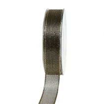 Článok Deko stuha s lurexovými pruhmi čierna 25mm 20m