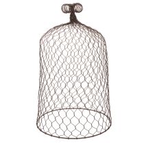 položky Dekoratívny kovový zvonček, lezecká pomôcka, drôtený kryt, hnedý, hrdzavý povrch, V 50/41 cm Ø 30/25 cm, sada 2 ks