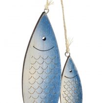 položky Ozdobný vešiak ryba modrá biela šupina 11,5/20cm sada 2 ks
