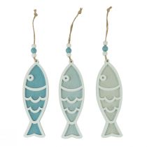 položky Dekoračný vešiak ryba drevo závesná dekorácia morská modrá 12cm 9ks