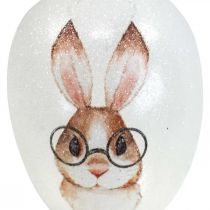 položky Deko vešiak sklenené deko vajíčka králik s okuliarmi trblietky 5x8cm 6ks