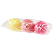 položky Ozdobný vešiak veľkonočné vajíčka žltá/ružová/červená craquelure Ø8,5cm 3 ks