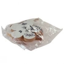 položky Ozdobný vešiak srdce kvet motýľ biely prírodný 9cm 3ks