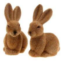 položky Dekoračný zajačik vločkovaný hnedý veľkonočný zajačik 15cm 4ks